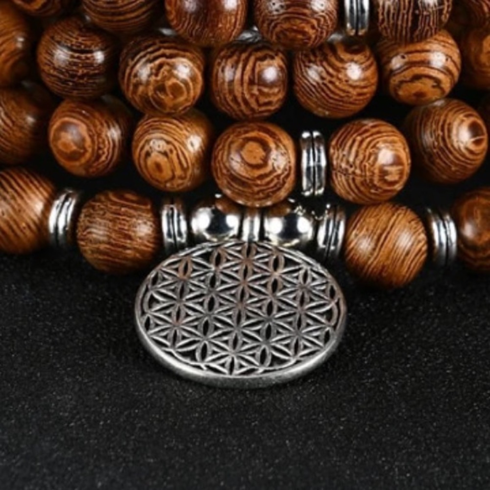 Wood Mala bracelet/necklace OM unisex - Picture 2 of 5